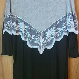 Life Is a Mystery Top in Gray and Black